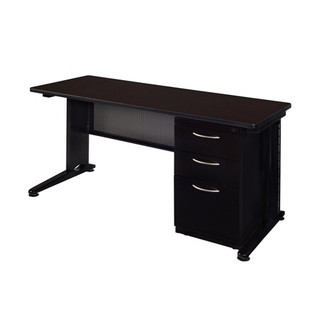 Fusion Pedestal Desk Single Pedestal Desk, Fusion, 72"x30", 30" D X 29" H, 72" W X Melamine Laminate MSP7230MW
